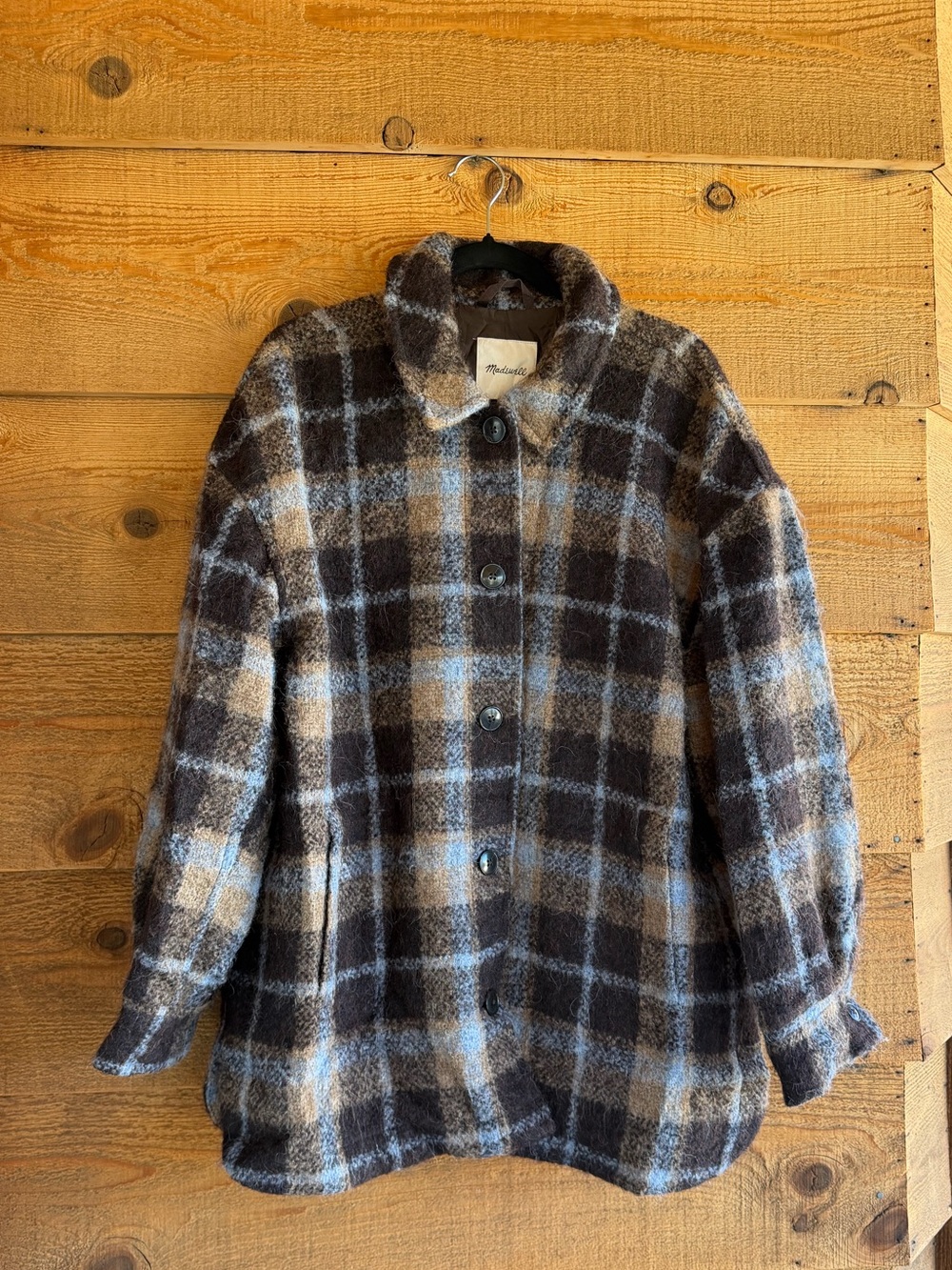 Madewell Belrose Wool Alpaca Jacket Coat Plaid